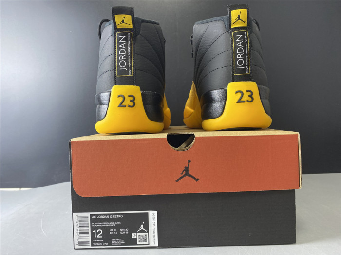 air jordan 12 retro black university gold 130690-070