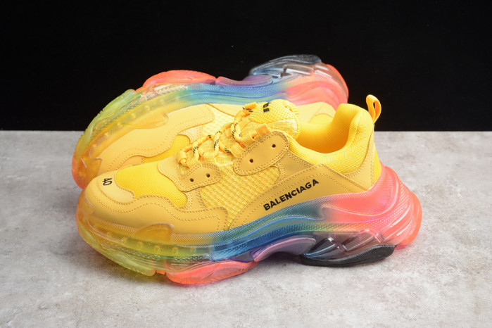 blcg sneaker triple.s.gomma colore jaune-rainbow noir