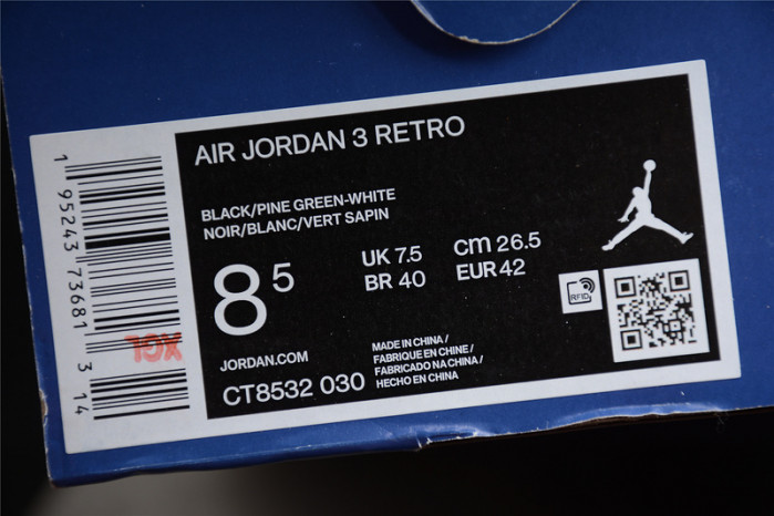 air jordan 3 pine green ct8532-030