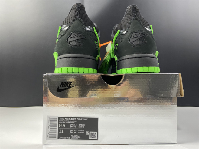 o-w nike air rubber dunk “”green strike“ cu6015-001